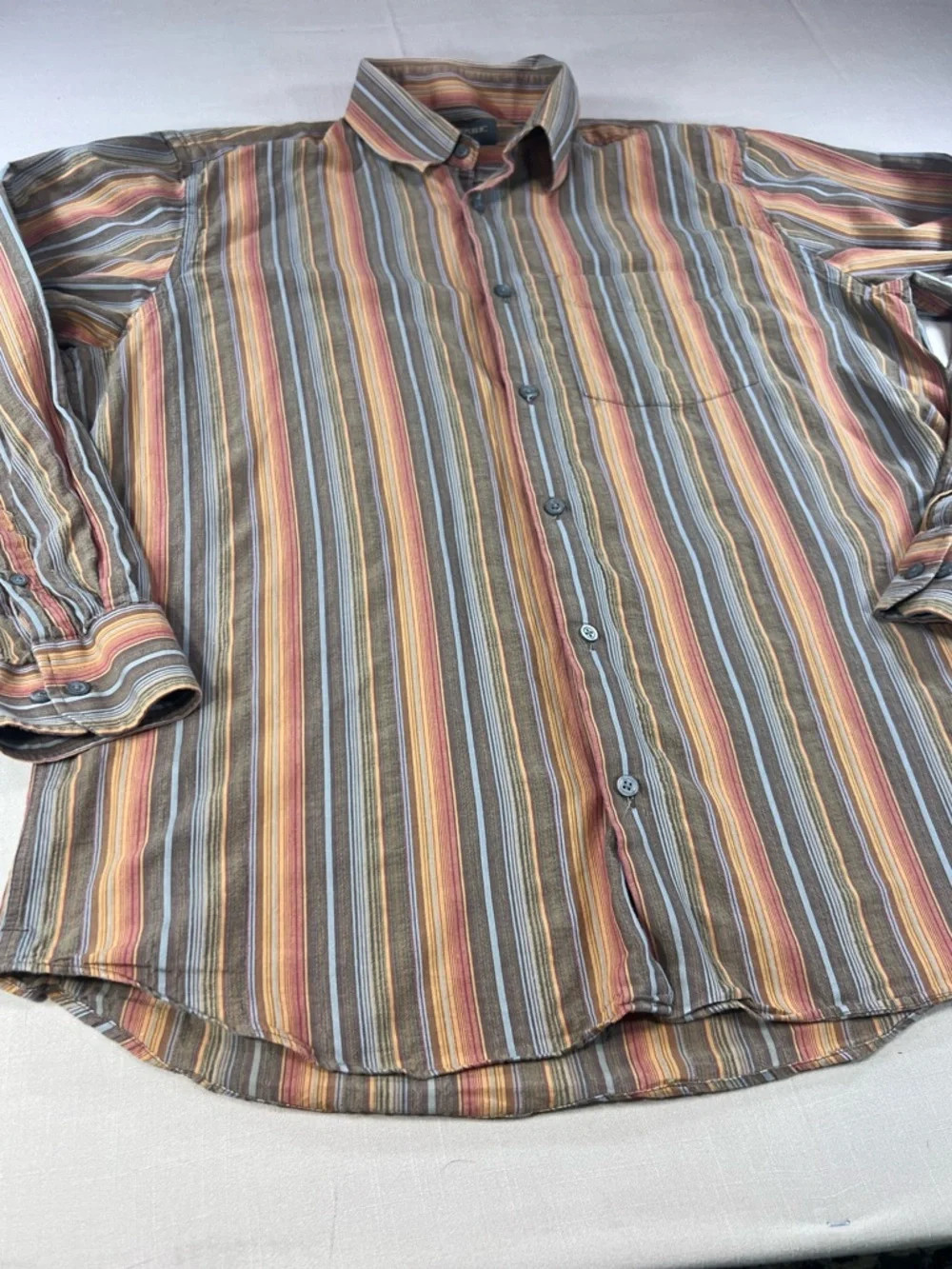 Banana Republic Men’s L Multi Stripe Long Sleeve Button Down 100% Cotton Shirt